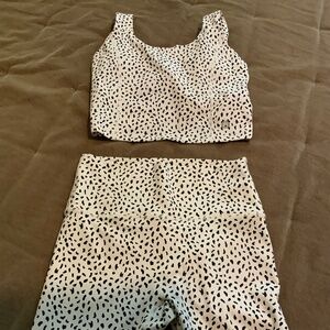 Women's Black and White Athletic Shorts